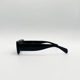 Thin Rectangular Sunglasses in Black