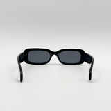 Thin Rectangular Sunglasses in Black