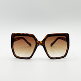 Oversize Cateye Sunglasses with Diamante Detail in Tortoise