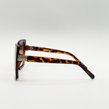 Oversize Cateye Sunglasses with Diamante Detail in Tortoise