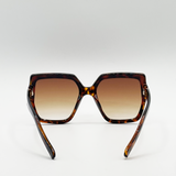 Oversize Cateye Sunglasses with Diamante Detail in Tortoise