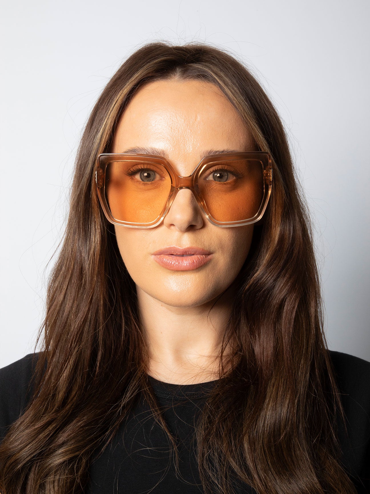 Oversize Cateye Sunglasses with Diamante Detail in Champagne - svnx