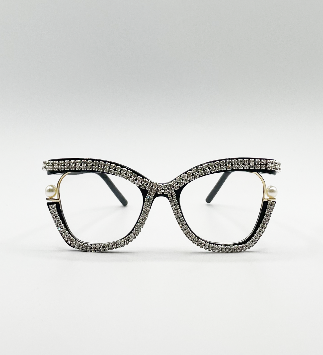 Festival Diamante with Pearls Cateye Glasses - svnx
