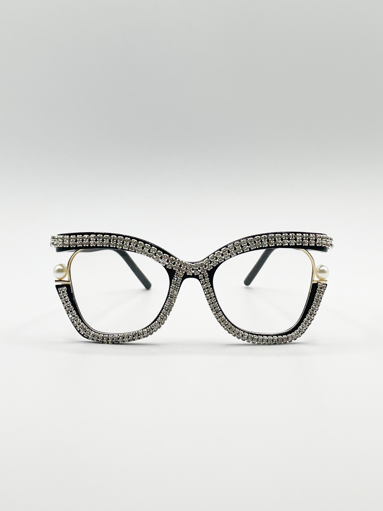Festival Diamante with Pearls Cateye Glasses - svnx