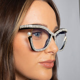 Festival Diamante with Pearls Cateye Glasses - svnx