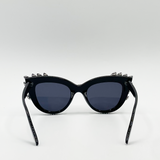 Cateye Sunglasses with Black and Silver crystals