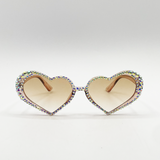 Heart Sunglasses with Gem Detail in Champagne