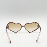 Heart Sunglasses with Gem Detail in Champagne