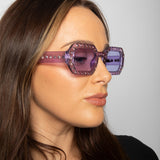 Oval Festival Glasses with Gem Detail in Purple