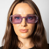 Oval Festival Glasses with Gem Detail in Purple