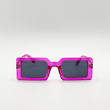 Square Frame Sunglasses in Hot Pink with Black Lens