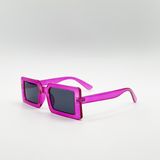 Square Frame Sunglasses in Hot Pink with Black Lens