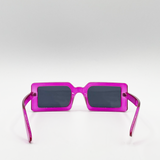 Square Frame Sunglasses in Hot Pink with Black Lens