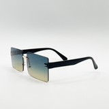 Square Frameless Sunglasses with Black Ombre Lens