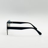 Square Frameless Sunglasses with Black Ombre Lens