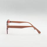 Square Frameless Sunglasses with Pink and Yelllow Ombre Lens