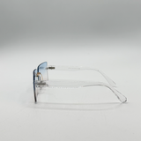 Square Rimless Sunglasses with Blue Ombre Lens