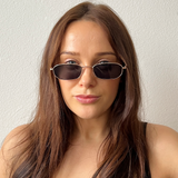 Slim Metal Frame Rectangle Sunglasses - svnx