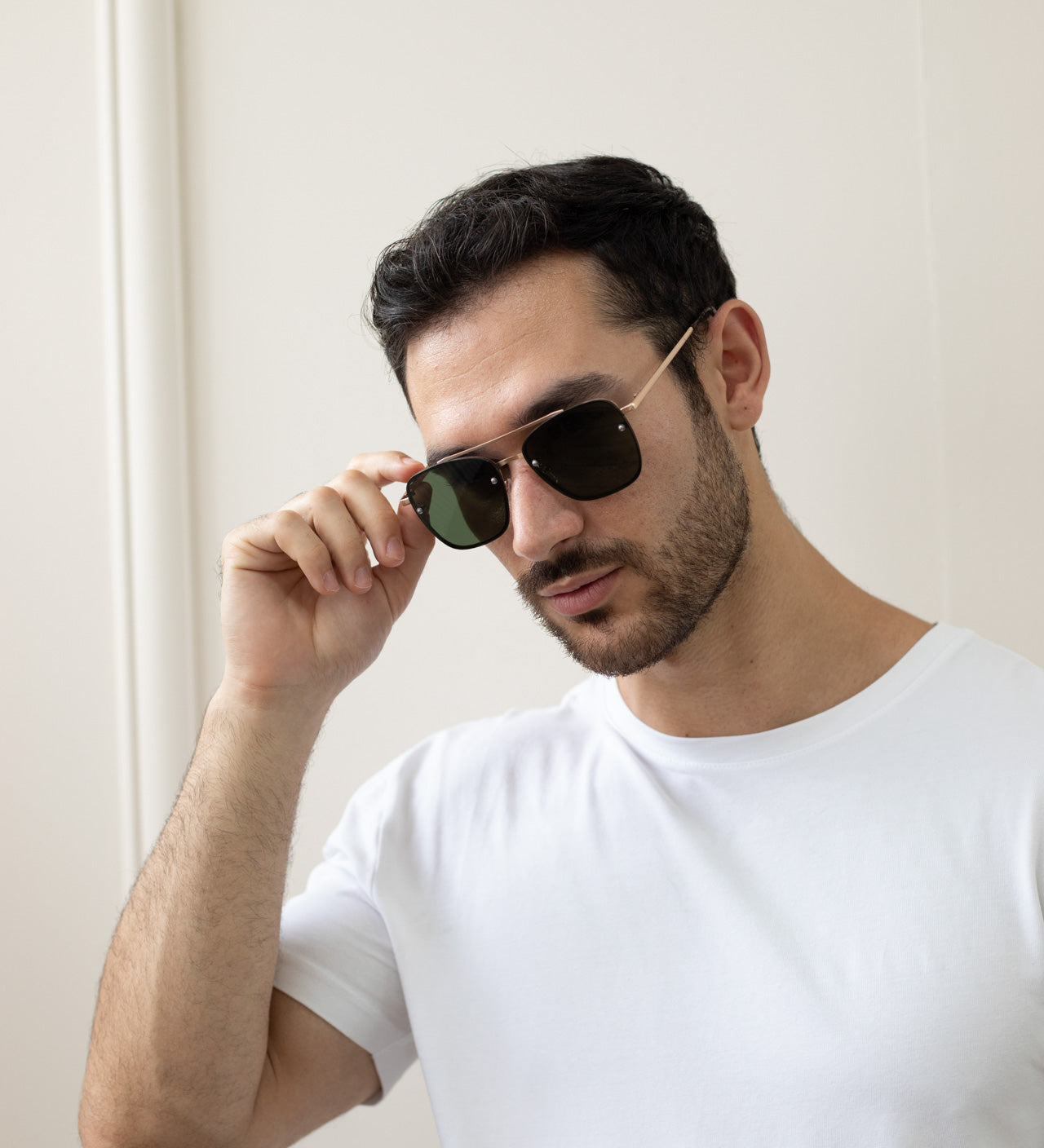 Metal Frame Square Aviator Style Sunglasses - svnx
