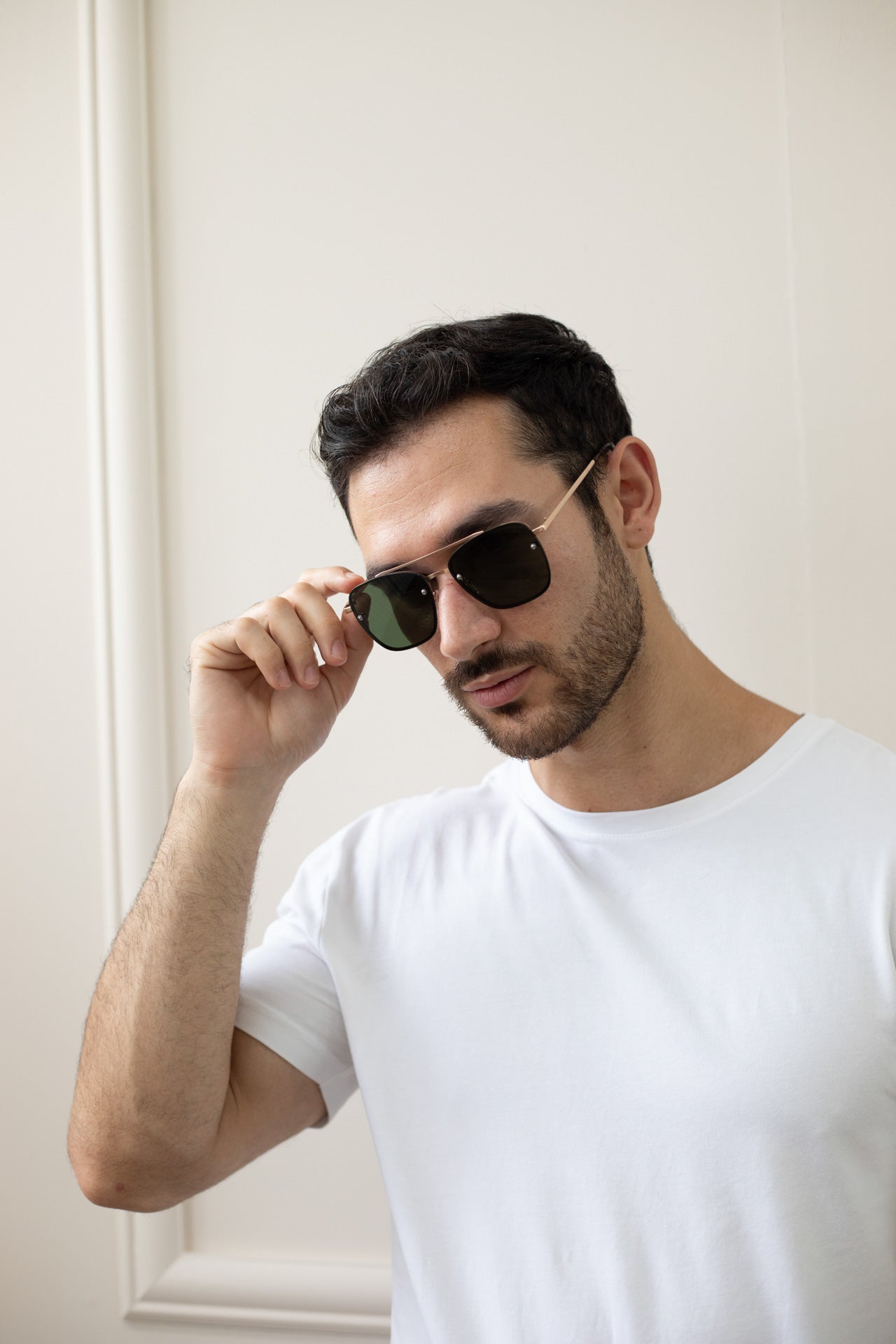 Metal Frame Square Aviator Style Sunglasses - svnx