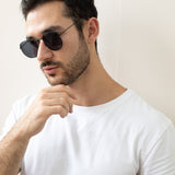 Hexagon Aviator Sunglasses in Black