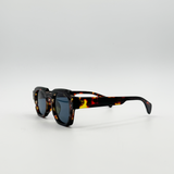 Angular Wayfarer Style Sunglasses in Leopard Print