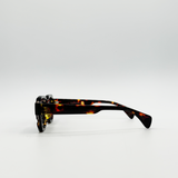 Angular Wayfarer Style Sunglasses in Leopard Print