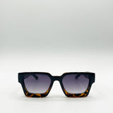 Square Retro Black Leopard Sunglasses