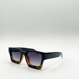 Square Retro Black Leopard Sunglasses