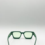 Square Retro Mint Green Sunglasses