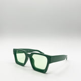 Square Retro Mint Green Sunglasses