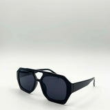 Retro Navigator Sunglasses in Black