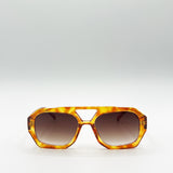 Retro Navigator Sunglasses in Orange Tortoiseshell