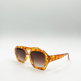 Retro Navigator Sunglasses in Orange Tortoiseshell