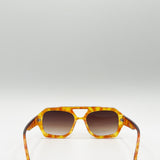 Retro Navigator Sunglasses in Orange Tortoiseshell