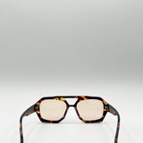 Tortoiseshell Navigator Sunglasses with Orange Lenses