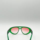 Chunky Aviator Sunglasses in Bright Green