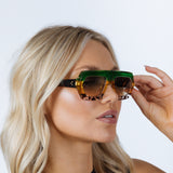 Cross-Border Flat Sunglasses in Multi Print - svnx