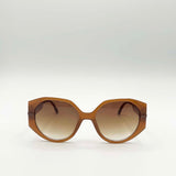 Round Circle Sunglasses in Brown