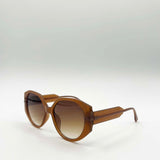 Round Circle Sunglasses in Brown