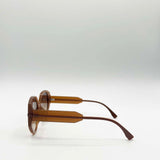 Round Circle Sunglasses in Brown