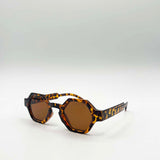 Round Hexagon Sunglasses in Tortoise/Brown