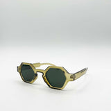 Round Hexagon Sunglasses in Sage Green