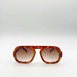 Retro Navigator Sunglasses in Burnt Rust