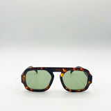 Tortoise Retro Navigator Sunglasses