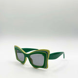 Bold Butterfly Cat-Eye Sunglasses Green Lime