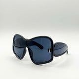 Square Oversized Mask Sunglasses in Black