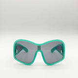 Square Oversized Mask Sunglasses in Aqua Grey