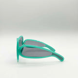 Square Oversized Mask Sunglasses in Aqua Grey