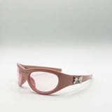 Wrap Around Racer Bow Sunglasses in Pink